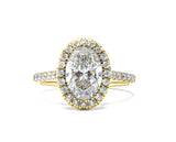 Halo Oval Brilliant Cut Pave Diamond Engagement Ring