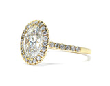 Halo Oval Brilliant Cut Pave Diamond Engagement Ring