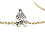 Pear Brilliant Cut Lab Grown Diamond Solitaire Necklace