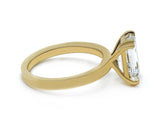 Emerald Cut Solitaire Ring with a Flat Band