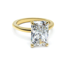 Radiant Cut Diamond Cut Hidden Halo Ring