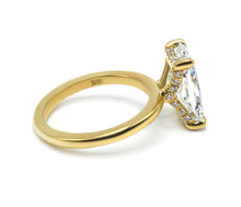 Radiant Cut Diamond Cut Hidden Halo Ring