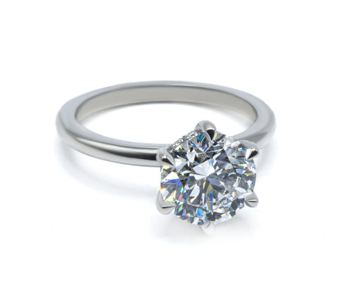 The 6-prong Hidden Halo Solitaire Ring