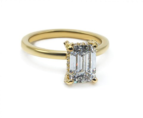 Emerald Cut Diamond Solitaire Engagement Ring