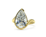Modern Lab-Grown Pear Diamond Ring