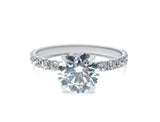 2.63ct tw Round Lab-Grown Diamond Engagement Ring with Pave Band