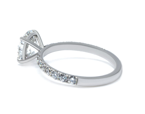 2.63ct tw Round Lab-Grown Diamond Engagement Ring with Pave Band