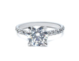 2.77 ct tw Round Lab-Grown Diamond Engagement Ring with Hidden Halo and Pave Band