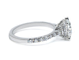 2.77 ct tw Round Lab-Grown Diamond Engagement Ring with Hidden Halo and Pave Band