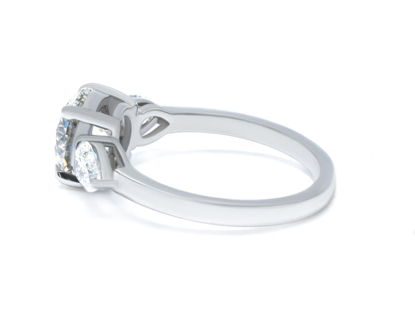 2.84 ct tw Lab-Grown Diamond Three-Stone Engagement Ring