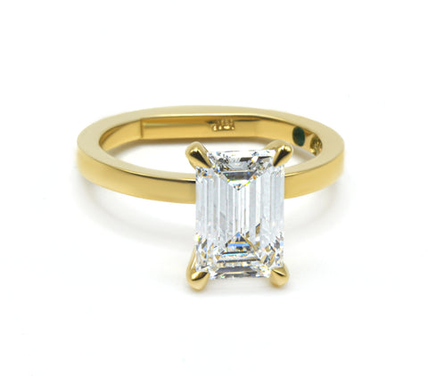 Eagle Claw Emerald Cut Diamond Solitaire Engagement Ring