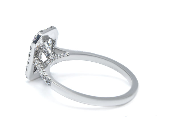 2.58 ct tw Emerald-Cut Lab-Grown Diamond Halo Engagement Ring