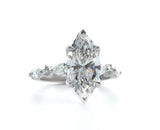 Lab-Grown Diamond Marquise Engagement Ring with Accents