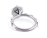 Round Brilliant Cut Diamond Hidden Halo Unique Sides 2.00+ ct D-E/VS