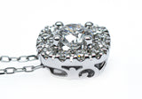 Soft Square Round Lab Grown Diamond Pendant Halo 0.50 carat.