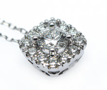 Soft Square Round Lab Grown Diamond Pendant Halo 0.50 carat.