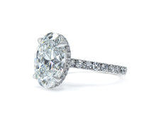 Two Tone Oval Brilliant cut Elegance Halo Ring