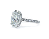 Two Tone Oval Brilliant cut Elegance Hidden Halo Ring