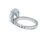 Two Tone Oval Brilliant cut Elegance Hidden Halo Ring