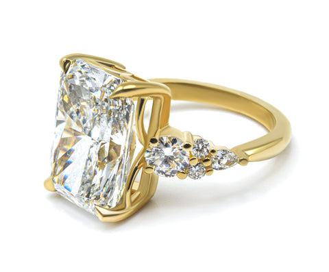 Radiant cut Three Stone Diamond Engagement Ring