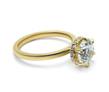 Six Prong Hidden Halo Solitaire Ring