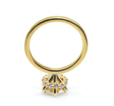 Six Prong Hidden Halo Solitaire Ring