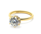 Six Prong Hidden Halo Solitaire Ring
