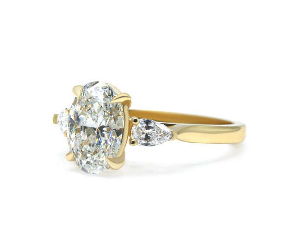 Classic Three-Stone Oval Lab-Grown Diamond Engagement Ring