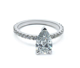 Hidden Halo Pear Brilliant Cut, With Side Diamonds