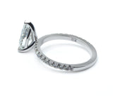 Hidden Halo Pear Brilliant Cut, With Side Diamonds