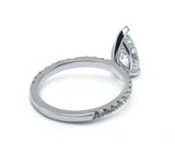 Hidden Halo Pear Brilliant Cut, With Side Diamonds