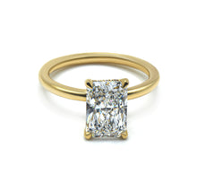 Radiant Cut Diamond Ring with Hidden Halo - Timeless Elegance