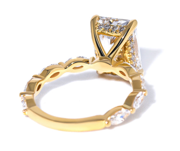 Radiant Cut Diamond With Unique Side Diamonds