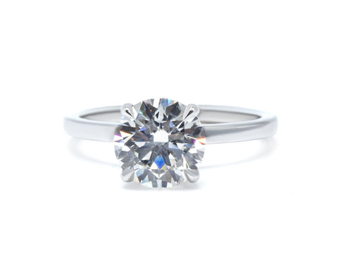 Round Engagement Ring with Hidden Halo 2.0+ ct
