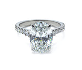 Oval cut Diamond Cathedral Ring