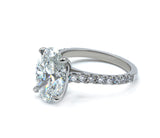 Oval cut Diamond Cathedral Ring
