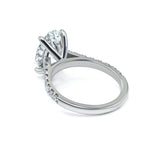 Oval cut Diamond Cathedral Ring