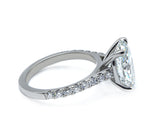 Oval cut Diamond Cathedral Ring