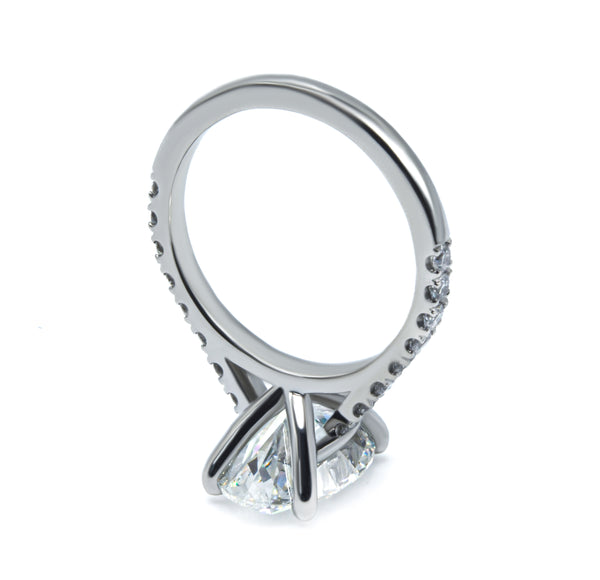 Oval cut Diamond Cathedral Ring