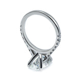 Oval cut Diamond Cathedral Ring