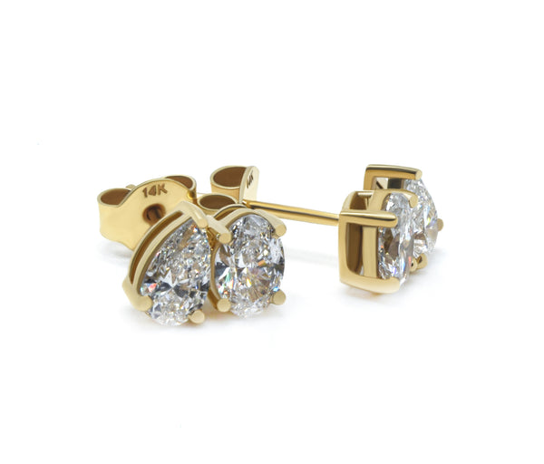 TOI ET MOI Oval & Pear Lab Grown Diamond Stud Earrings 2.00 ct tw