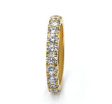 Single French Cut Pave diamond wedding band 2 mm +