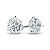 Martini 3 Prong: 1.80 Carat D-E Color, VS2-VS1 Clarity ,Lab-Grown Diamond Earrings - Timeless Brilliance Redefined
