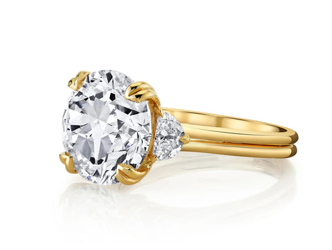 Round Three Stone Diamond Engagement Ring