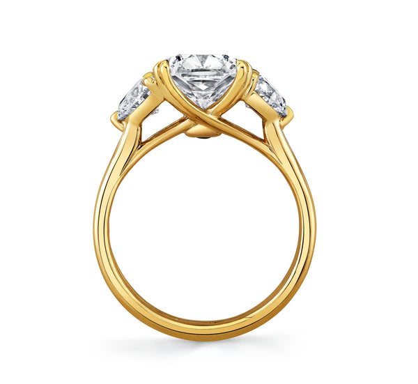 Cushion Three Stone Diamond Engagement Ring