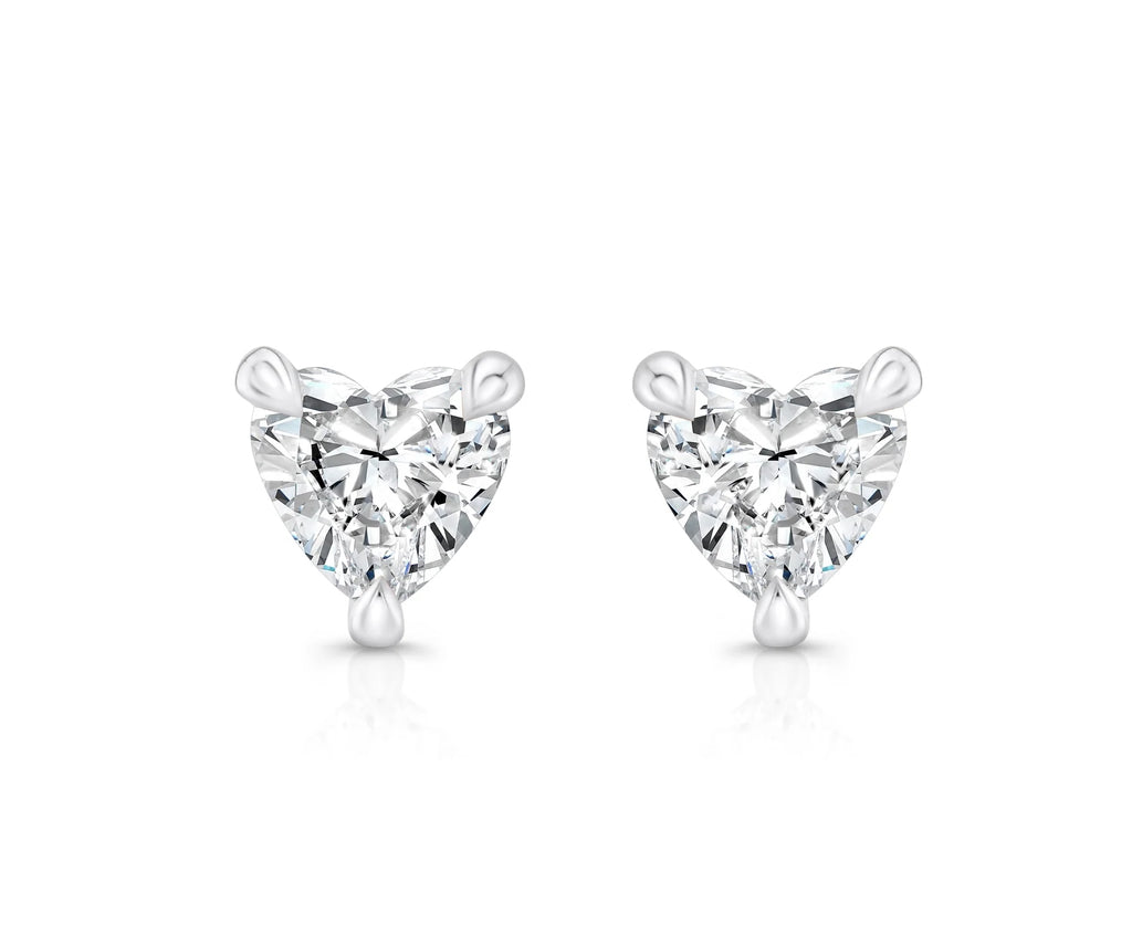 Heart Shape cut Lab Grown Diamond Stud Earrings