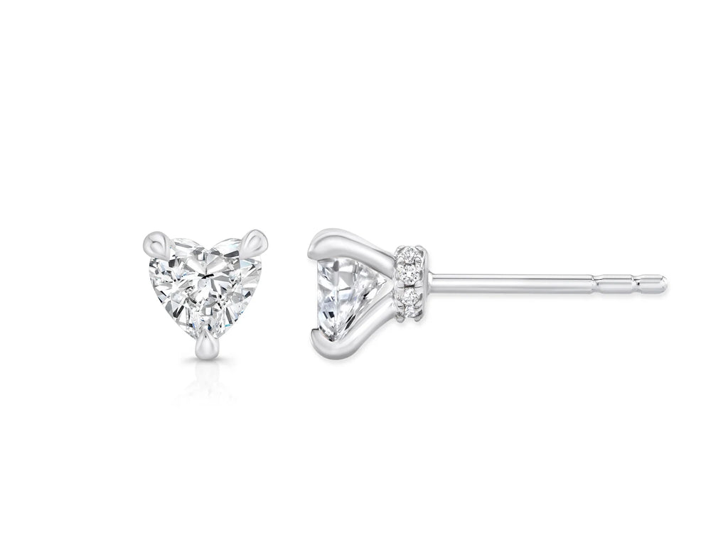 Heart Shape cut Lab Grown Diamond Stud Earrings