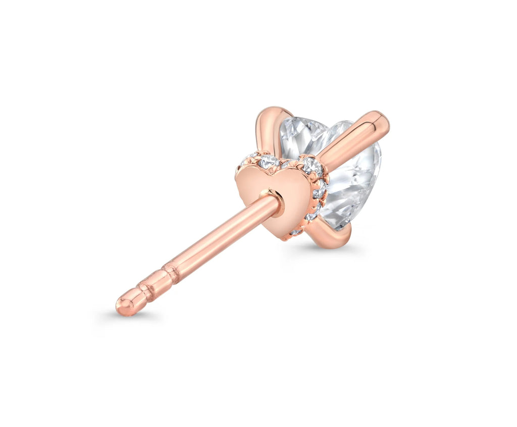 1.1 ct Heart Shape cut Lab Grown Diamond Stud Earrings