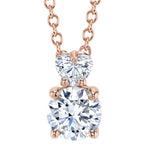 Round and Heart Shape Cut Lab Grown Diamond Pendant