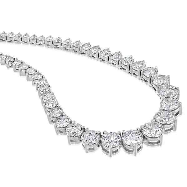 Riviera Diamonds Necklace 14K White Gold - EF VS2 10.46 CTW